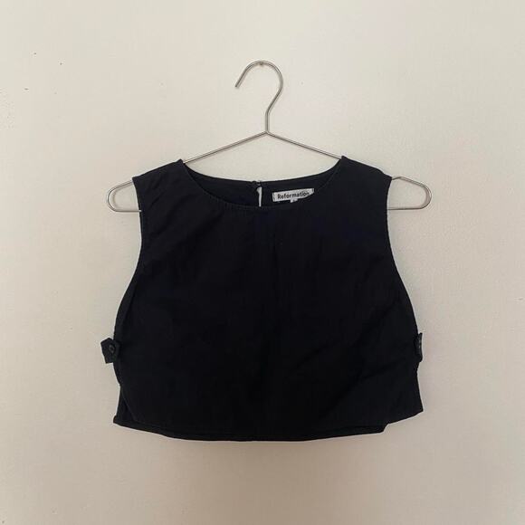 Reformation Tops - Reformation Black Cropped Tank Top Women's 6
